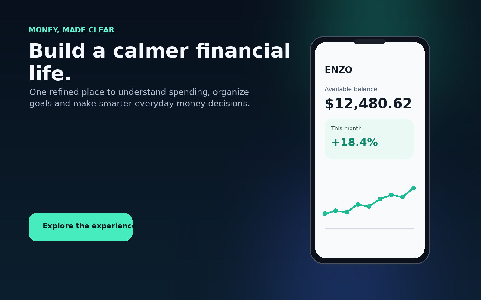 Enzo personal finance dashboard concept